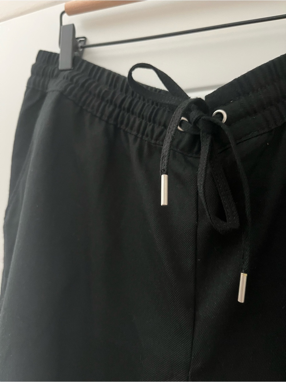 H&M Black Elastic-Waist Drawstring Pants